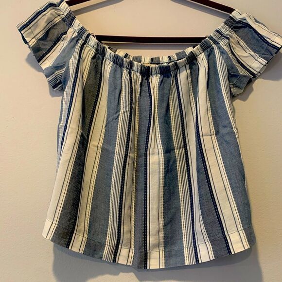 Bella Dahl striped off the shoulder top size M - Picture 1 of 7